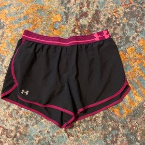 Black and Purple Under Armour Shorts